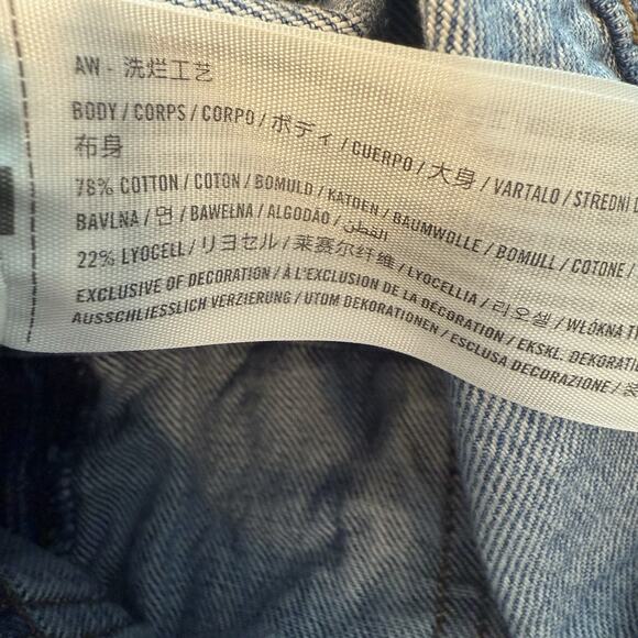 Abercrombie & Fitch High Rise Mini Skirt Size 28 / 6 Denim Side Pockets 90s EUC - Picture 7 of 12